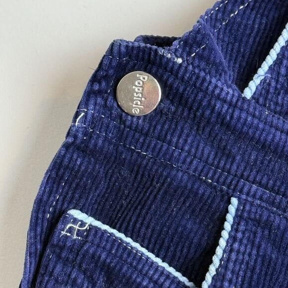 24 Months Vintage Popsicle Navy Blue Overalls 80s, 90s Cotton Corduroy Wide Wale - Picture 5 of 12